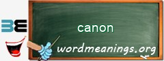 WordMeaning blackboard for canon